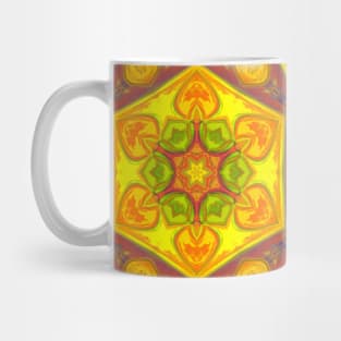 Mosaic Mandala Flower Pink Purple and Yellow Mug